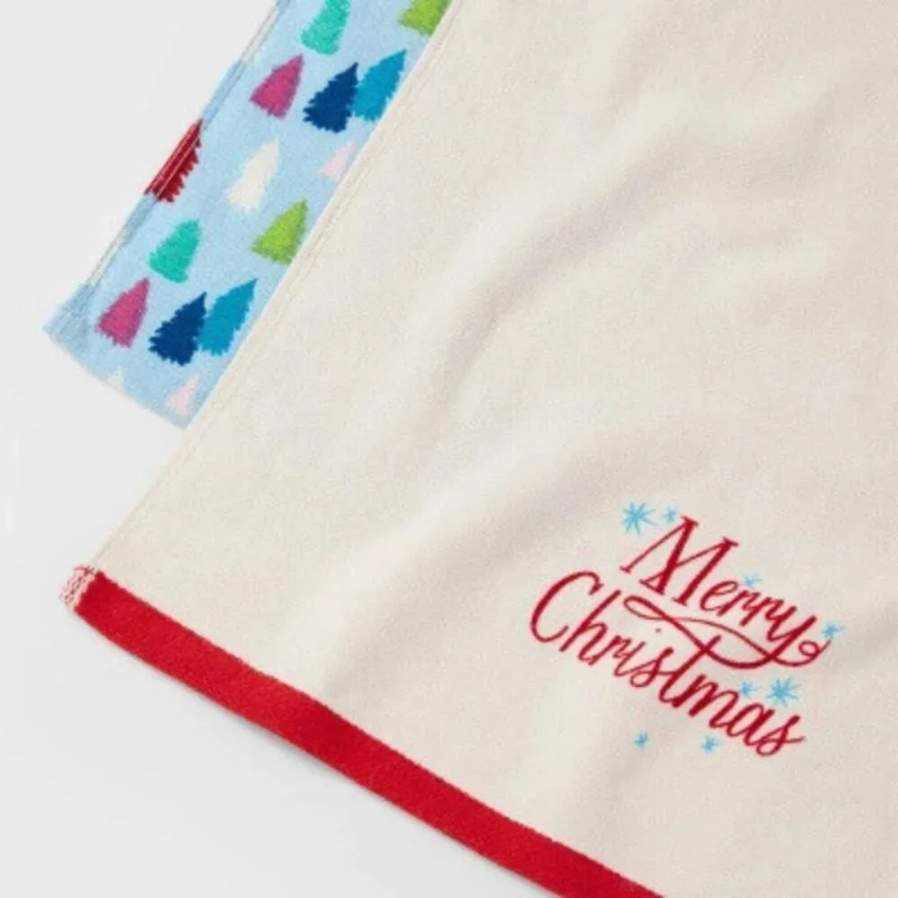 2-Pack Wondershop “Merry Christmas” Hand Towels White | Kitchen & Bathroom Xmas